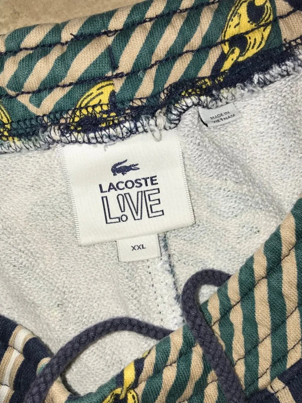 Men's Vintage Lacoste Live Scarf Shirt & Shorts Set-Golf, Tennis, Chains-Size 2X
